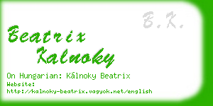 beatrix kalnoky business card